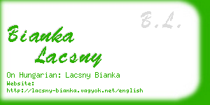 bianka lacsny business card